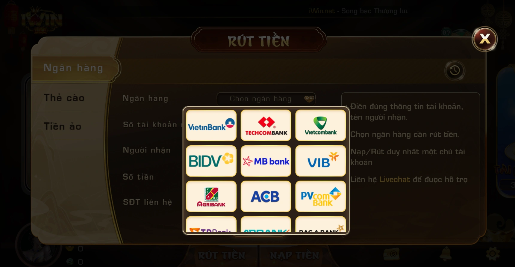 Hướng dẫn Nâng cấp Hạng VIP bằng cách Nạp tiền tại IWIN Club VIP Online Hướng dẫn nâng cấp VIP bằng cách nạp tiền tại IWIN club VIP